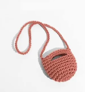Plaited Small Phone Purse for Women Crochet Saddle Crossbody Bag Colorful Mini Tote Handbag Knitting (Color : H, Size : 17 * 13cm)
