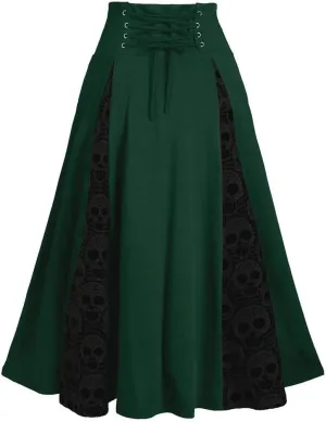 Pleated Skirt Gothic Skirt Waist Women High Plus Midi Patchwork Size Lace Skirt Denim Skirts for Women