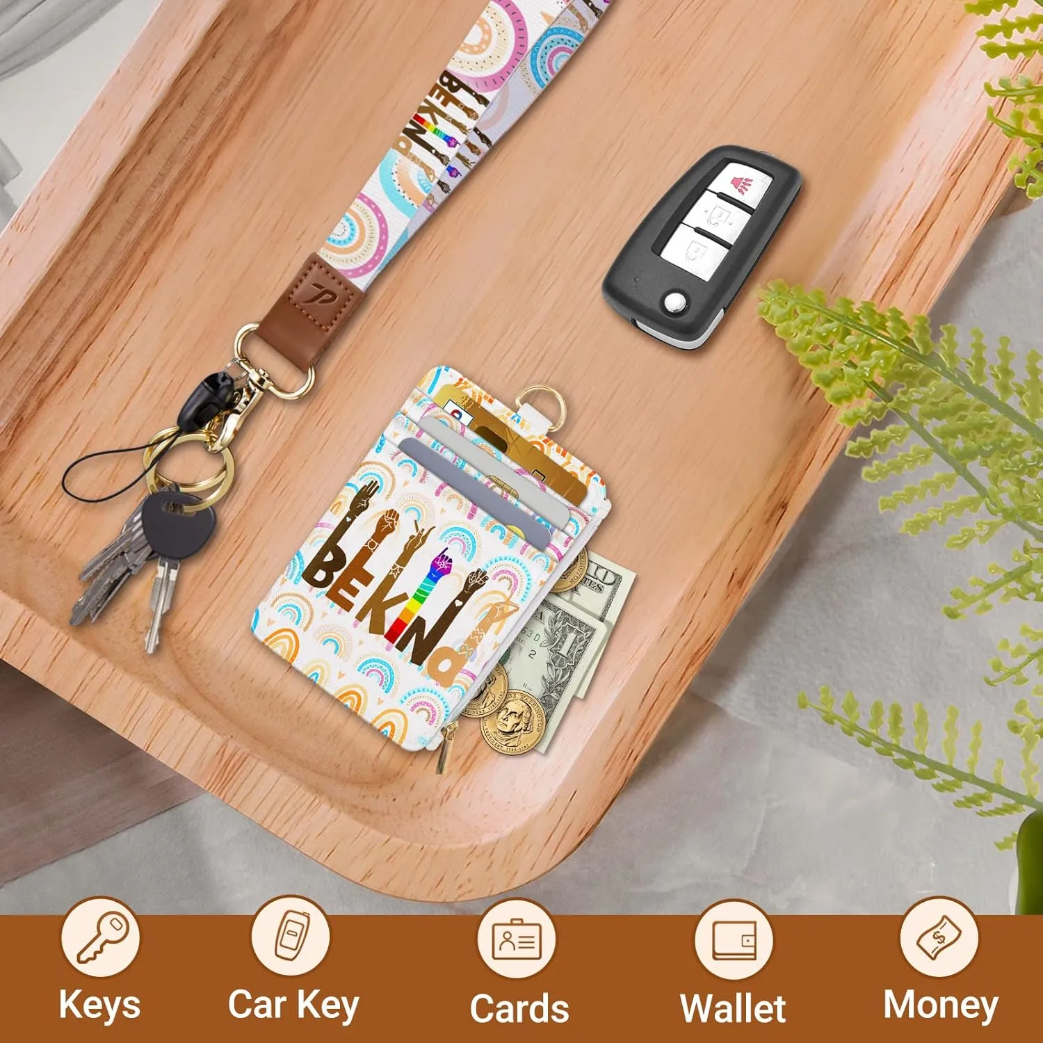 Plifal Lanyards for Keys Wristlet Keychain Wrist Lanyard Wallet for Women Wristlet Strap
