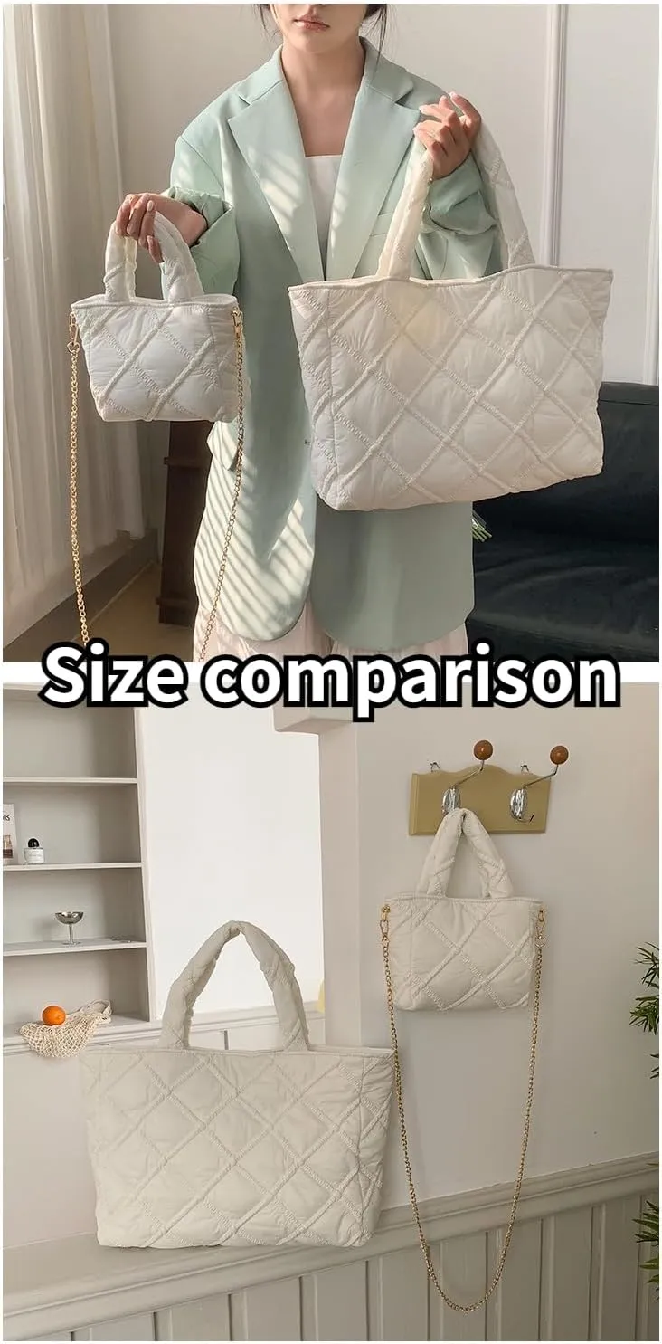 Puffer Purses for Women Shoulder Bag Tote Bags Puffy Crossbody Bags Hobo Quilted Bag