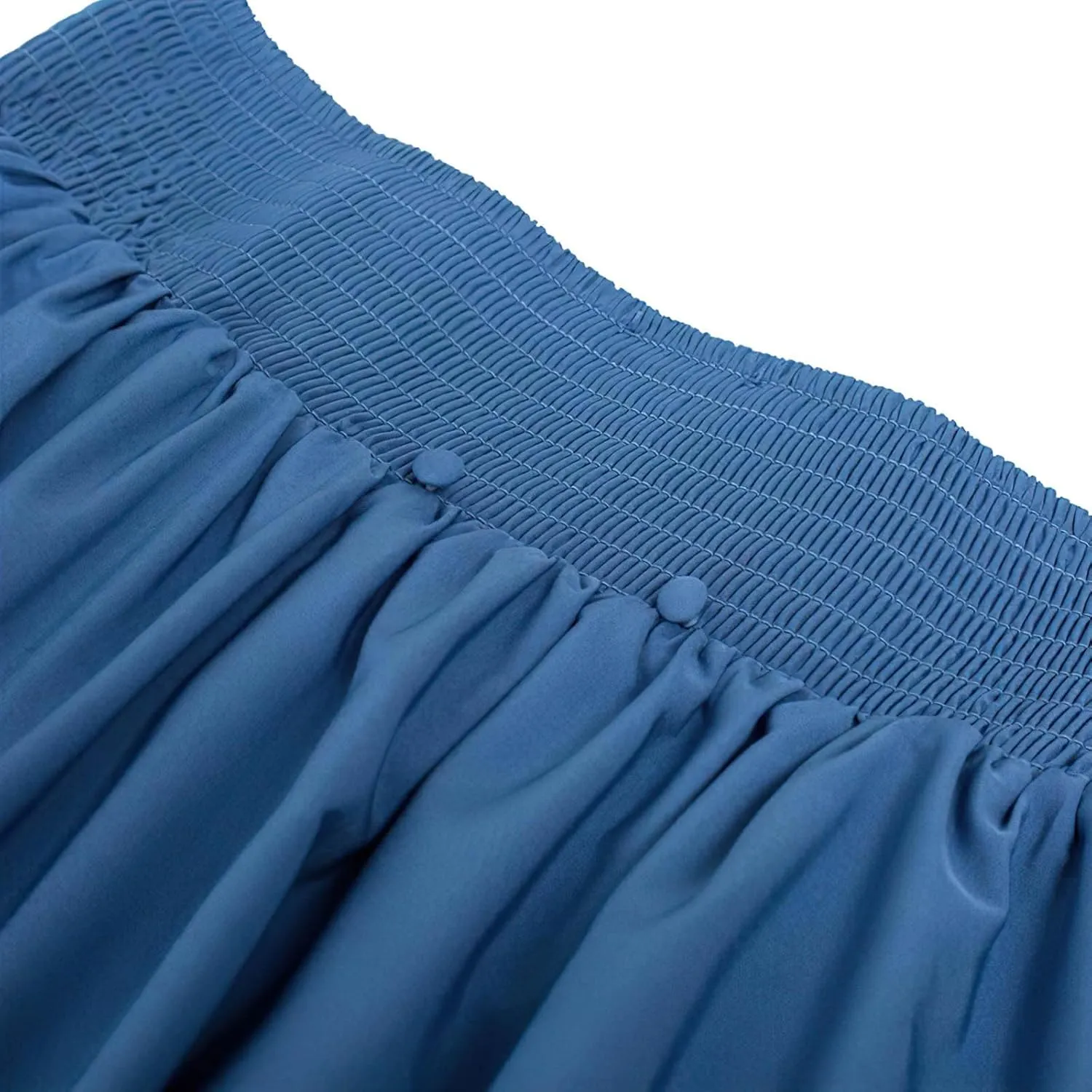 Renaissance Ruffle Skirts for Women Double Layered High Waisted Midi Skirts Elastic Tiered Goth Maxi Skirt