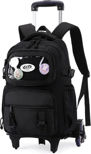 Rolling Backpacks for Girls Plain School Backpack Cute Girls Backpack with Wheels