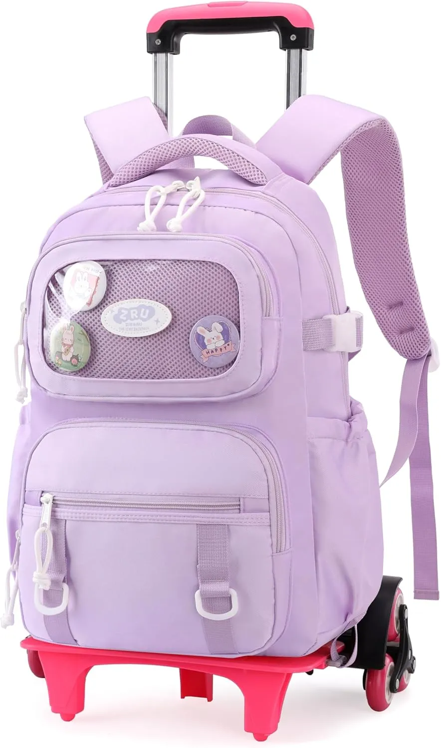Rolling Backpacks for Girls Plain School Backpack Cute Girls Backpack with Wheels