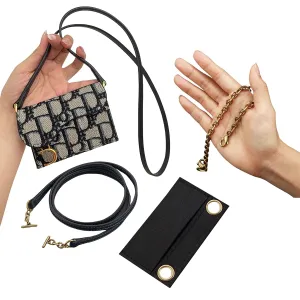 Saddle Wallet Chain Insert, Long Saddle Wallet with Chain, Card Holder Conversion Kit Wallet on Chain, Credit Card Holder Insert Crossbody (90cm Old Gold Metal Chain, Navy)