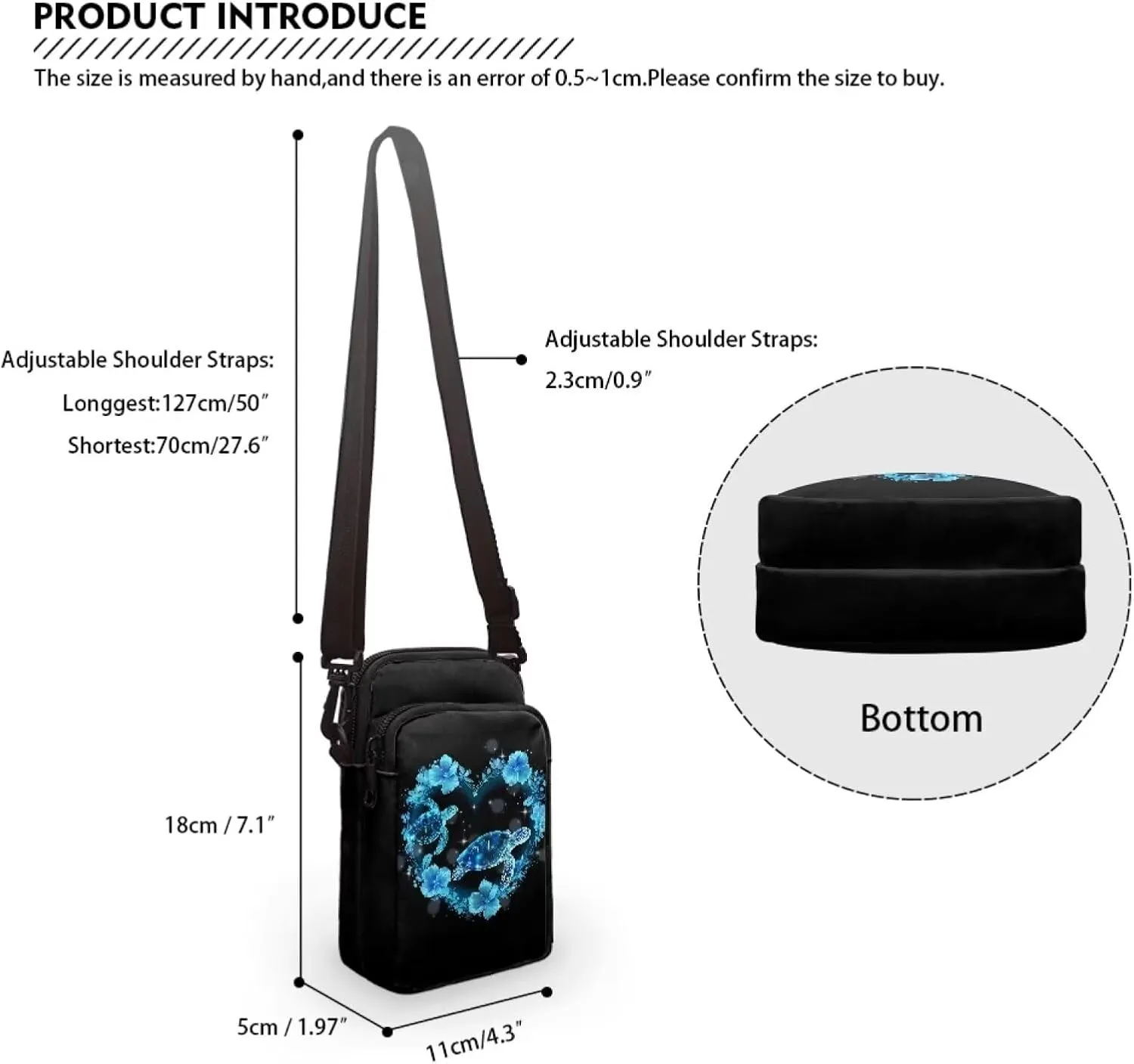 Shoulder Bags with Zipper, Crossbody Messenger Bag Chest Bag Waist Pouch Purse