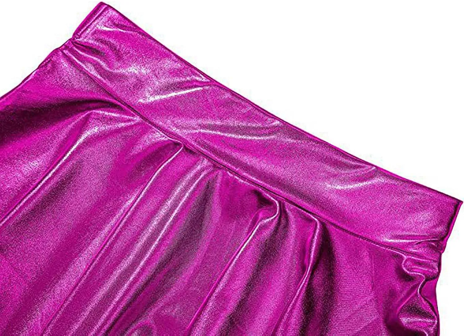 Skirt for Party Women's Fashion High Waist Pleated Solid Color Short Dress Loose Fit Skirts Metallic Summer Outfit