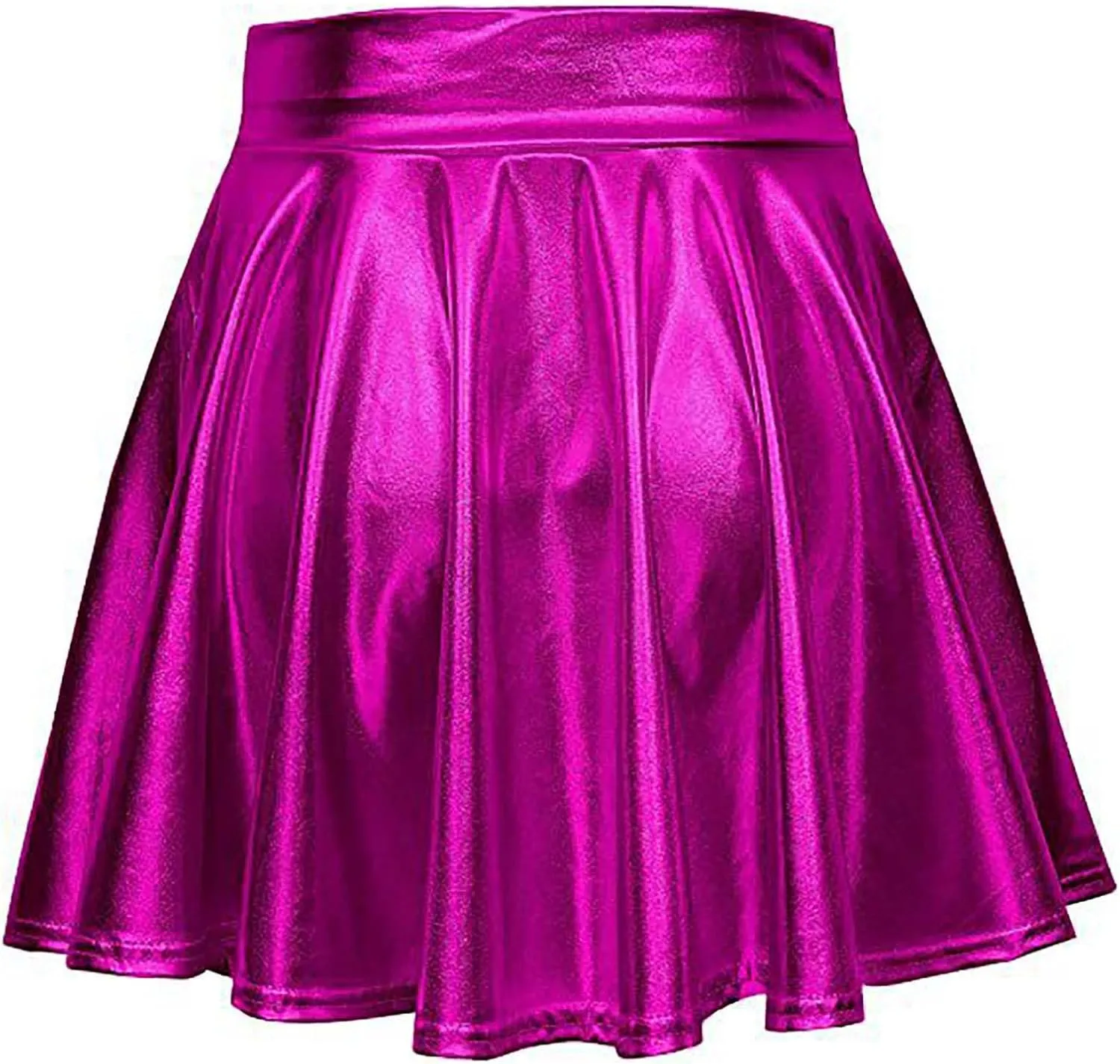 Skirt for Party Women's Fashion High Waist Pleated Solid Color Short Dress Loose Fit Skirts Metallic Summer Outfit