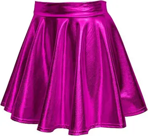 Skirt for Party Women's Fashion High Waist Pleated Solid Color Short Dress Loose Fit Skirts Metallic Summer Outfit