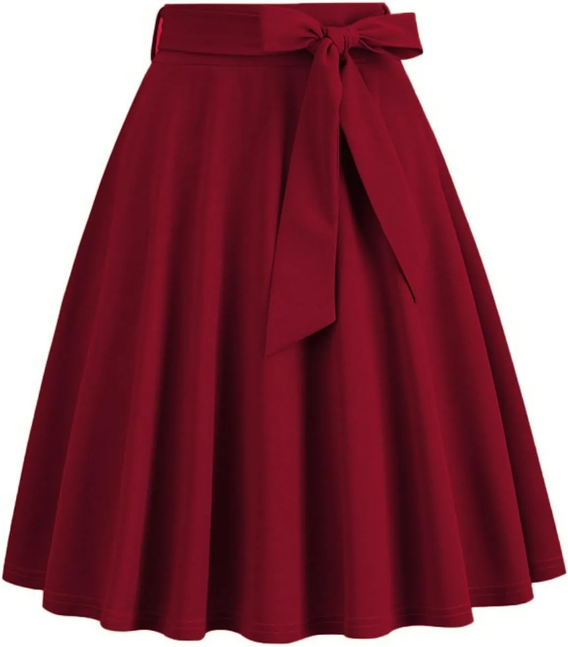 Skirts for Women Knee Length Summer Vacation Comfy Pleated a Line Skirts High Waisted Swing Skater Skirt