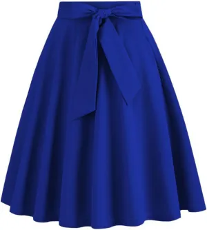 Skirts for Women Knee Length Summer Vacation Comfy Pleated a Line Skirts High Waisted Swing Skater Skirt