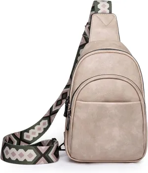 Small Sling Bag for Women Crossbody Bags Leather Fanny Packs Chest Bag Purse Belt Bag Over Shoulder