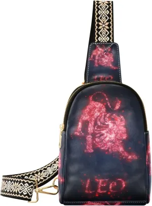 Small Sling Bag Waist Packs Leather Crossbody Packs Chest Bag Leo for Women Travel Belt Purse