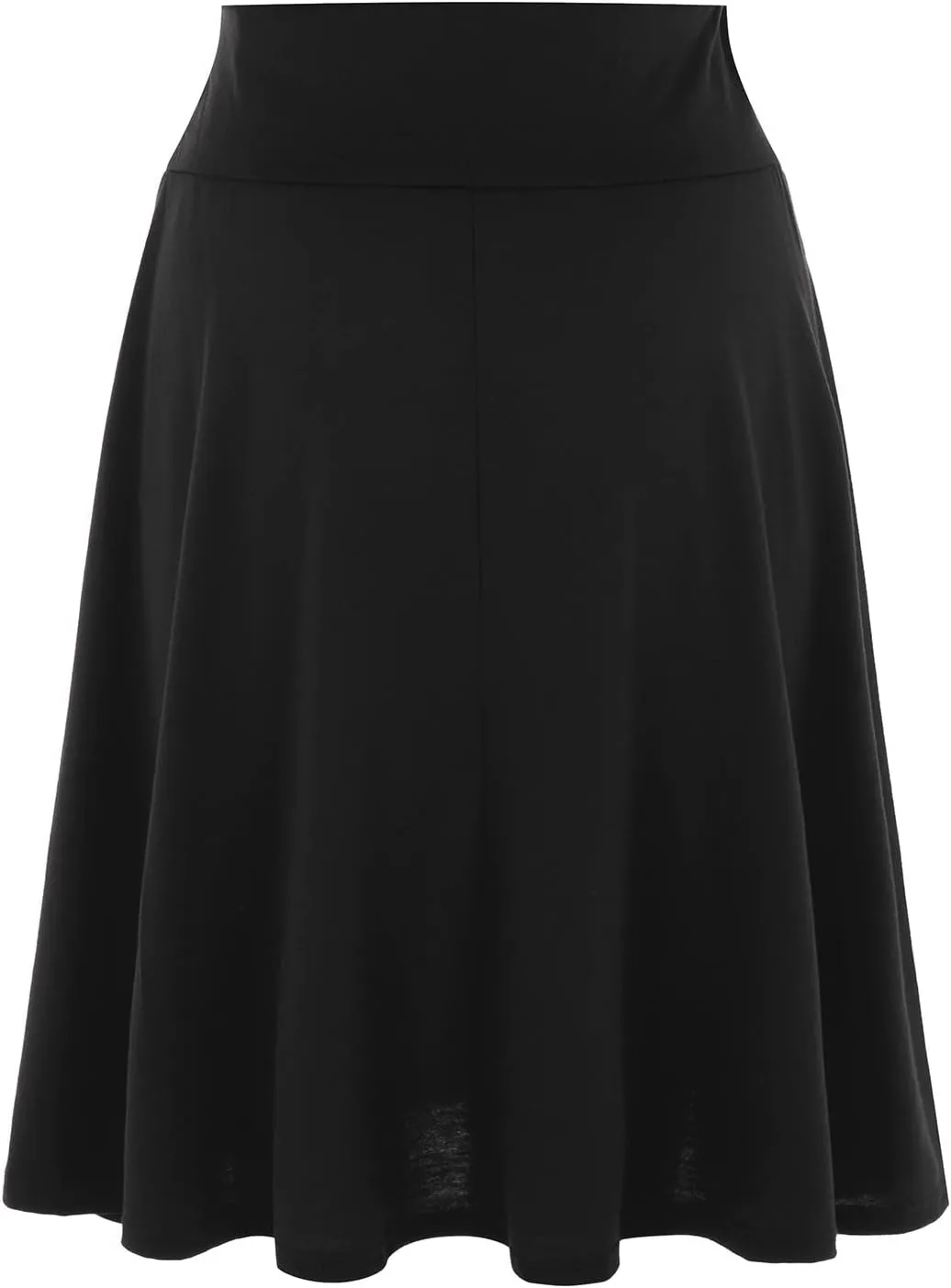 Solid Color Skirts for Women High Waisted Elastic Waist Midi Length Casual Skirt with Flowy Silhouette and Lightweight Fabric