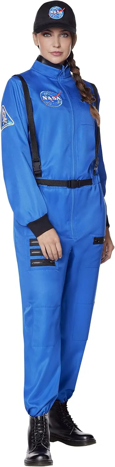 Spirit Halloween Adult Blue NASA Jumpsuit Costume