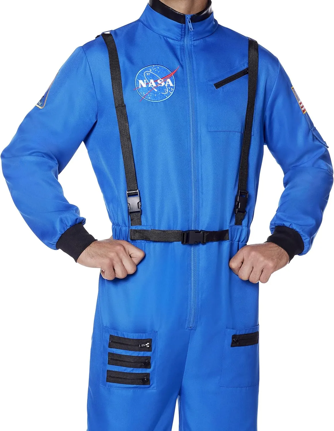 Spirit Halloween Adult Blue NASA Jumpsuit Costume