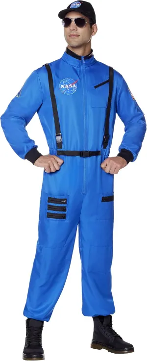 Spirit Halloween Adult Blue NASA Jumpsuit Costume