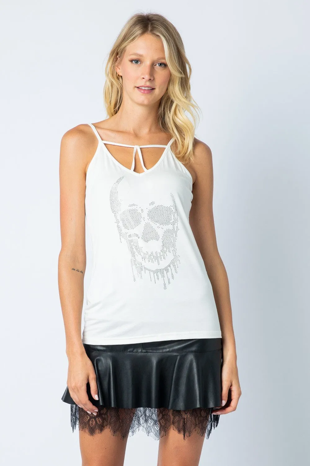 Strappy Stone Skull Tank Top