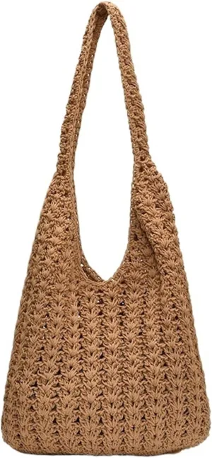 Straw Woven Bag Summer Korean Style New Bucket Single Shoulder Beach Women's Grass Woven Bag