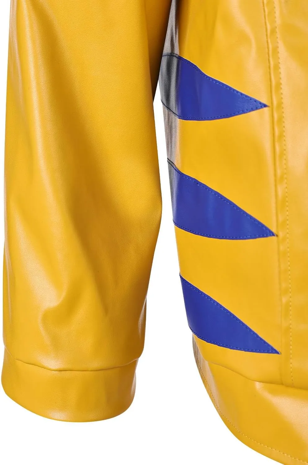 Superhero Costume Jacket for Mens, Duelist Cosplay Coat Yellow Leather Motorcycle Jackets Tops Halloween Suit