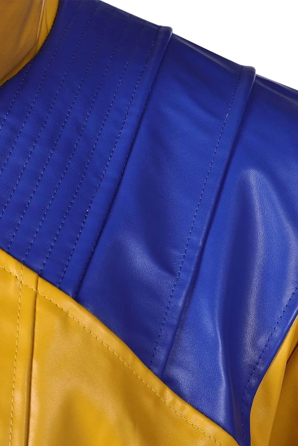Superhero Costume Jacket for Mens, Duelist Cosplay Coat Yellow Leather Motorcycle Jackets Tops Halloween Suit
