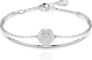Swarovski Sublima Bangle Bracelet, Meteor Motif with Snow Pav of Clear Round Crystals in a Rhodium-Finished Setting, Part of the Sublima Collection