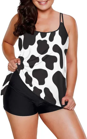 SWEET TANG Women Plus Size Swimsuits Tankini Bathing Suits Tummy Control Tank Tops Shorts