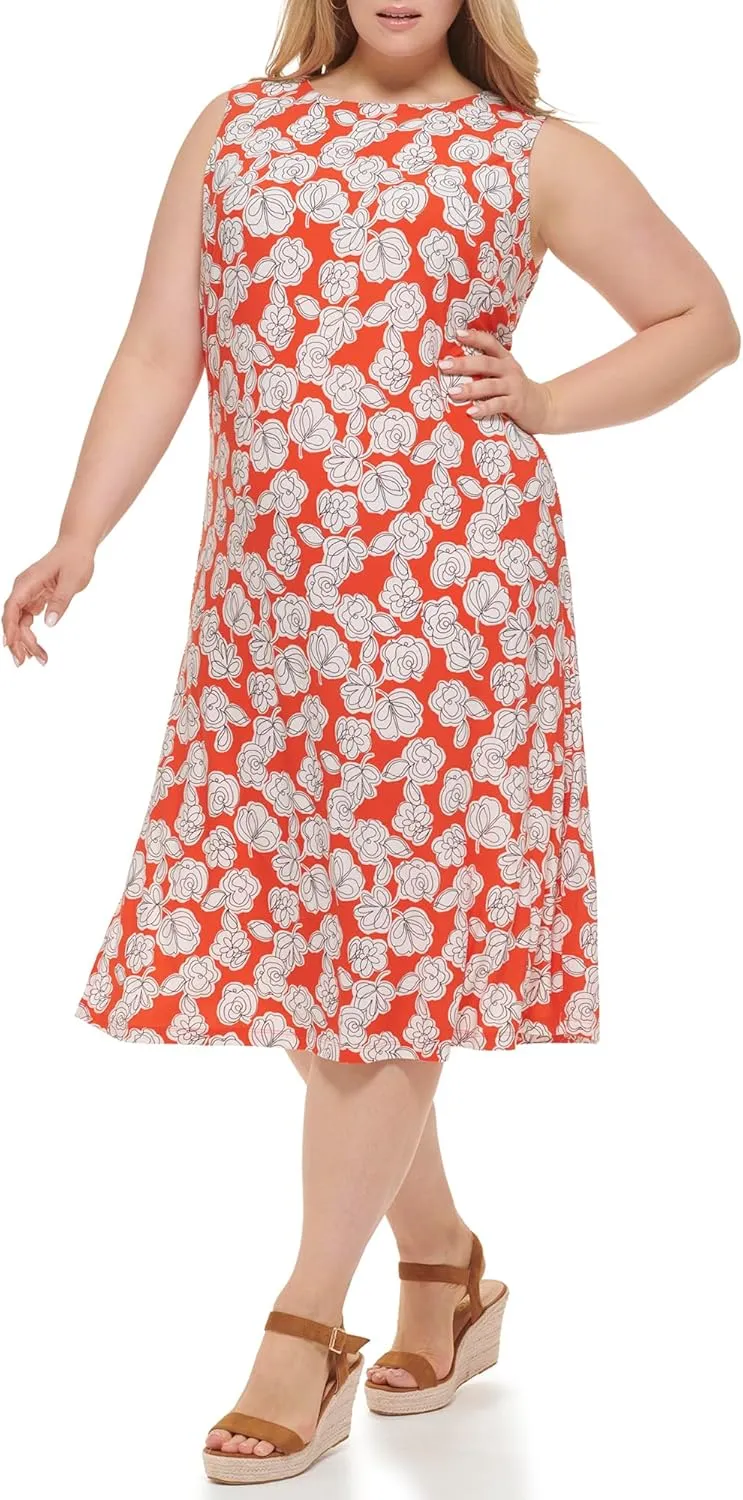 Tommy Hilfiger Women's High Neck Midi Shift Dress