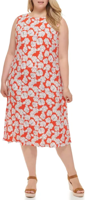 Tommy Hilfiger Women's High Neck Midi Shift Dress