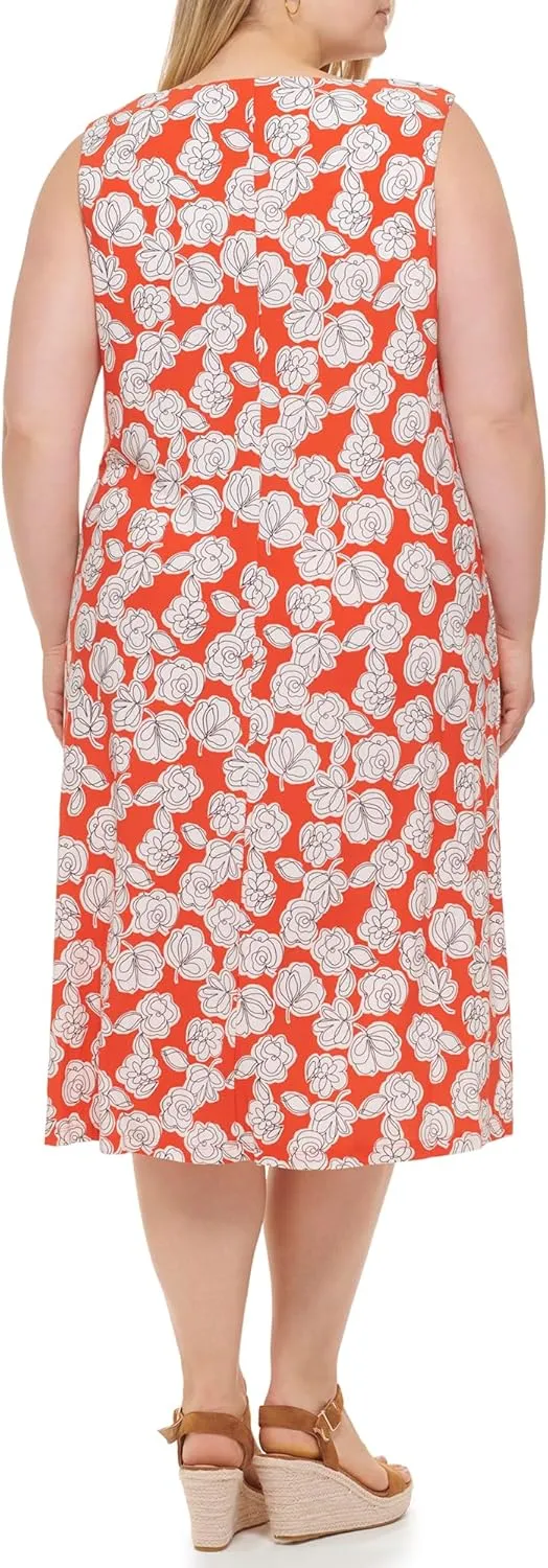 Tommy Hilfiger Women's High Neck Midi Shift Dress