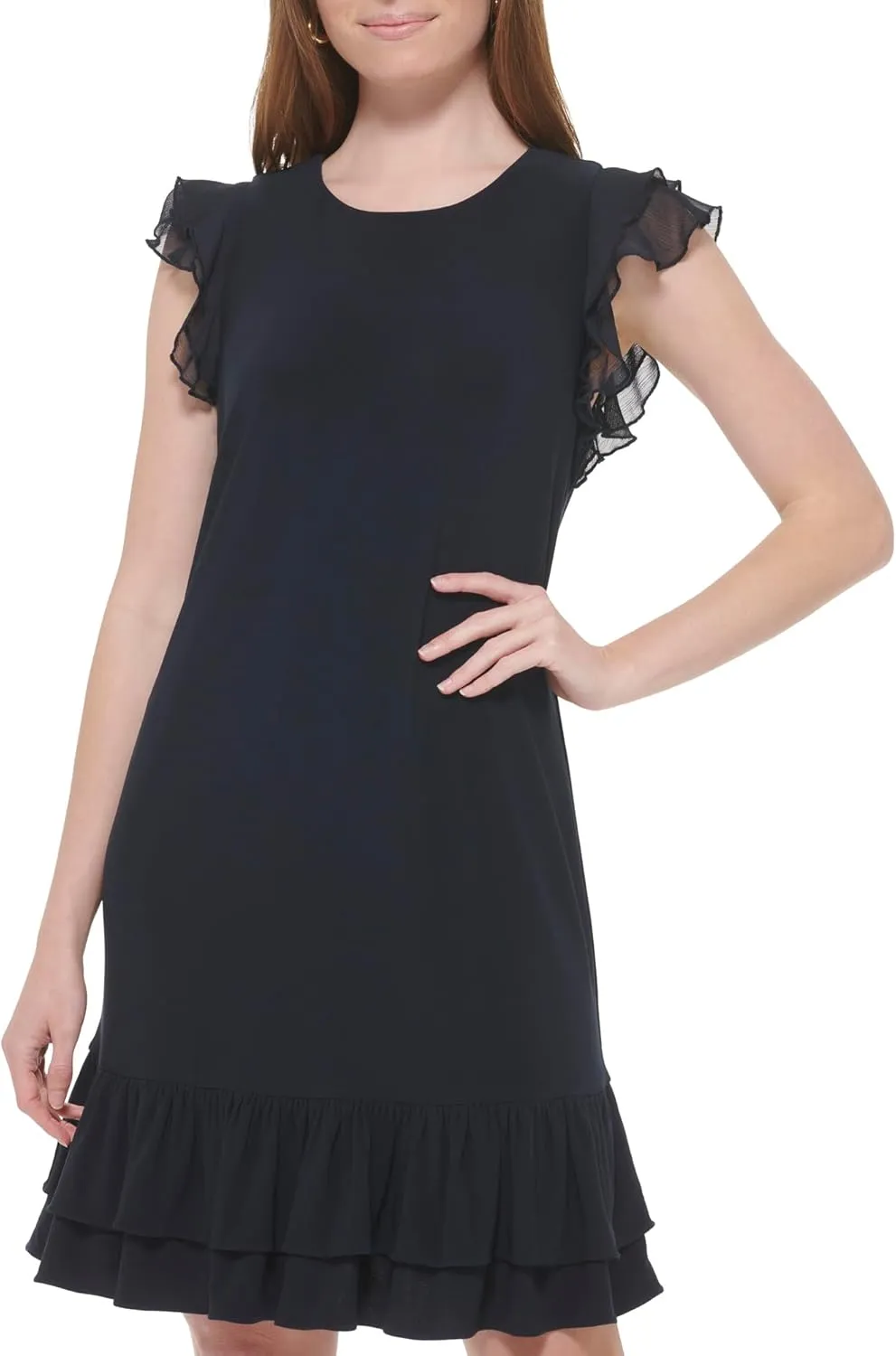 Tommy Hilfiger Women's Short Sleeve Knee-length Shift Jersey