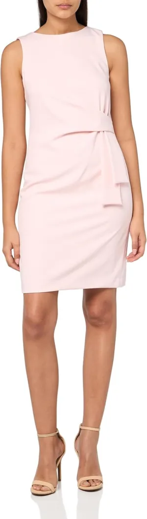 Tommy Hilfiger Women's Sleeveless Bateau Neck Solid Salon Stretch Dress