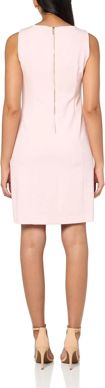 Tommy Hilfiger Women's Sleeveless Bateau Neck Solid Salon Stretch Dress