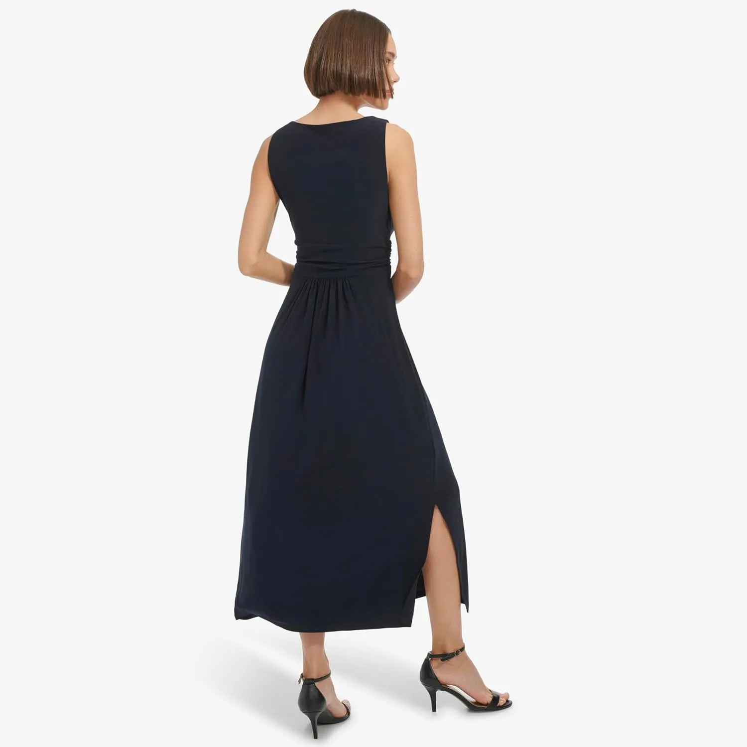 Tommy Hilfiger Women's Sleeveless V-Neck Jersey A-line Midi Dress
