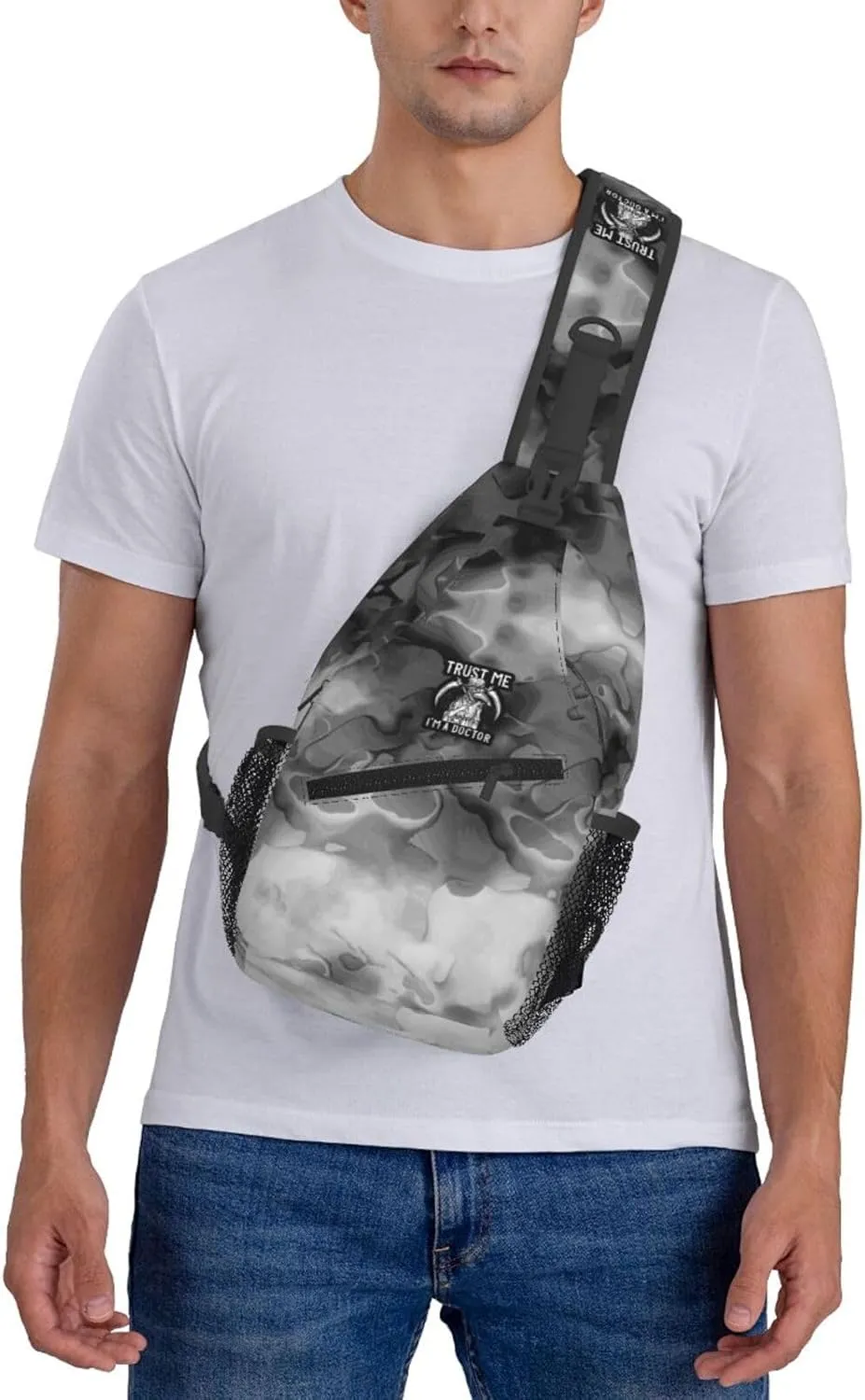 Trust Me I'm A Doctor I Medieval Plague Doctor Sling Bag Crossbody Backpack Shoulder Casual Daypack Bag for Men Women