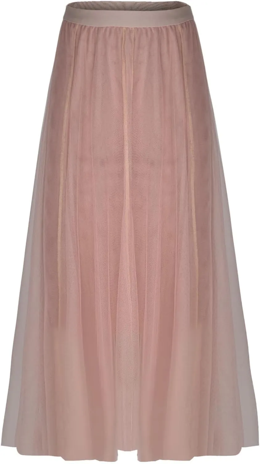 Tulle Skirts for Women Pleated Layered Tutu Skirt Ladies Elegant Flowy Long Skirts Bridesmaid Wedding Midi Skirt