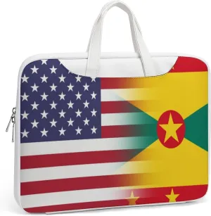 U.S.A Grenada Flag Leather Bag Laptop Case Slim Water Resistant Computer Bags with Handle Briefcase for Work