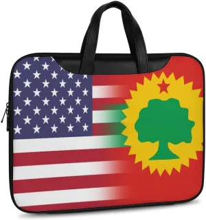 U.S.A Oromo Liberation Front Flag Leather Bag Laptop Case Slim Water Resistant Computer Bags with Handle Briefcase for Work