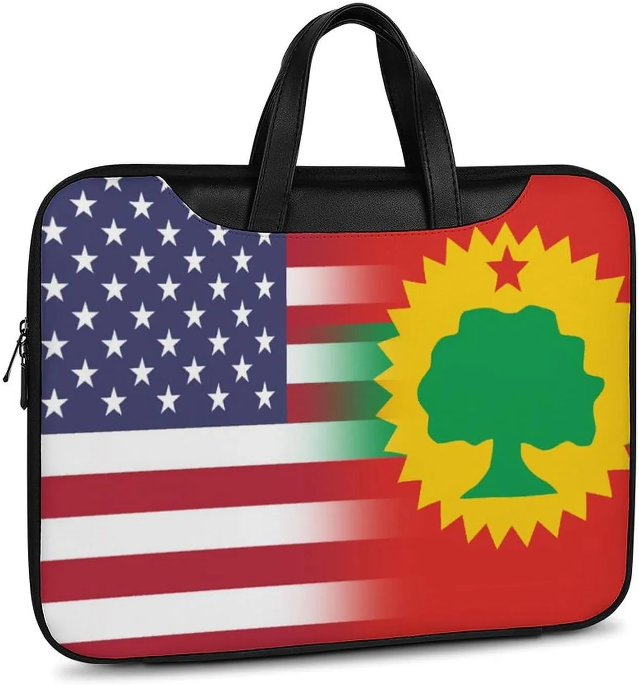 U.S.A Oromo Liberation Front Flag Leather Bag Laptop Case Slim Water Resistant Computer Bags with Handle Briefcase for Work