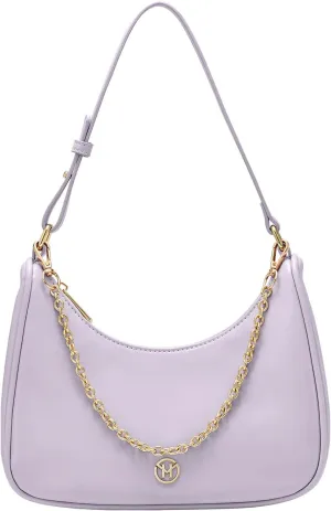 VICTORIA HYDE Clutch Bag Women's Small Shoulder Bag Retro Genuine Leather Shoulder Bag Vintage Handbag (pinkish purple)