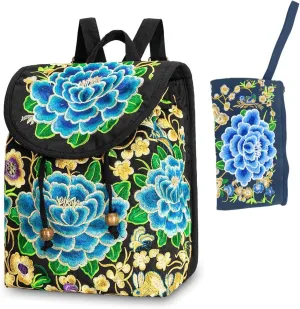 Vintage Embroidered Women Backpacks Boho Backpack Purse Ethnic Travel Shoulder Bag for Women