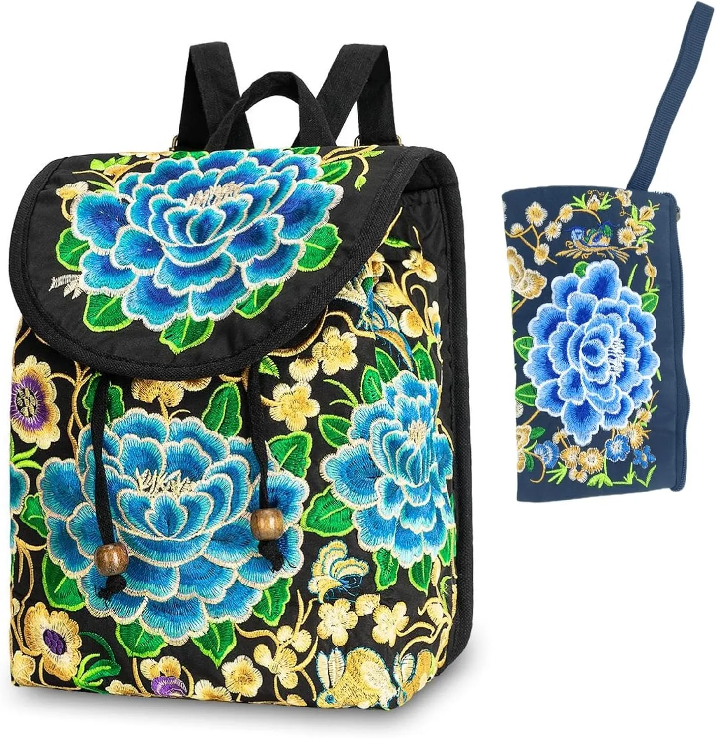 Vintage Embroidered Women Backpacks Boho Backpack Purse Ethnic Travel Shoulder Bag for Women