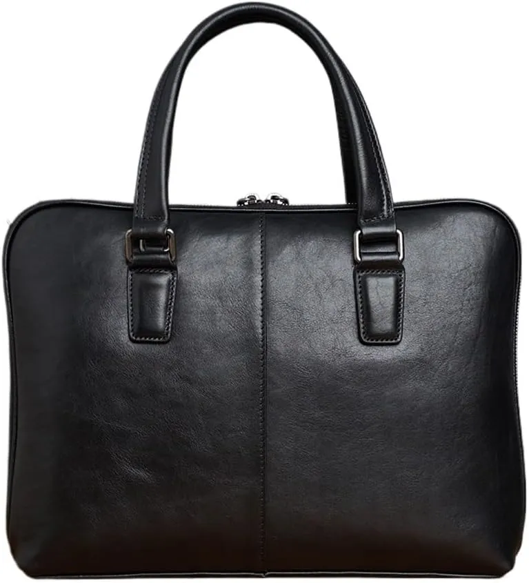 Vintage Man Handbag Briefcase Men Shoulder Bags Coffe Business 14 Inch Laptop Bag