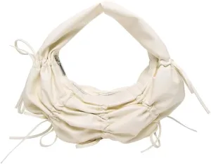 Vintage Shoulder Bag for Women Tote Handbag Crescent Bag Pleated Bow Satchel Purse Casual Underarm Bag Work Bag 2025