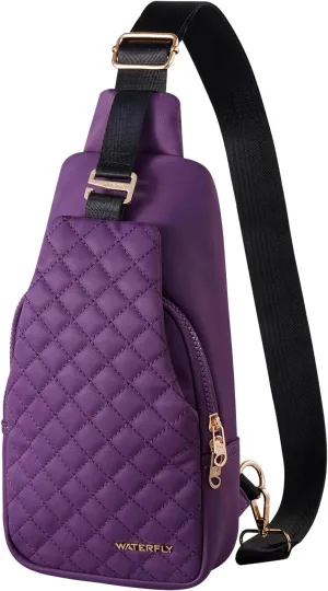 WATERFLY Small Crossbody Sling Backpack: Fashion Chest Crossbody Bag for Women Men Anti Theft Stylish Travel Casual Daypack