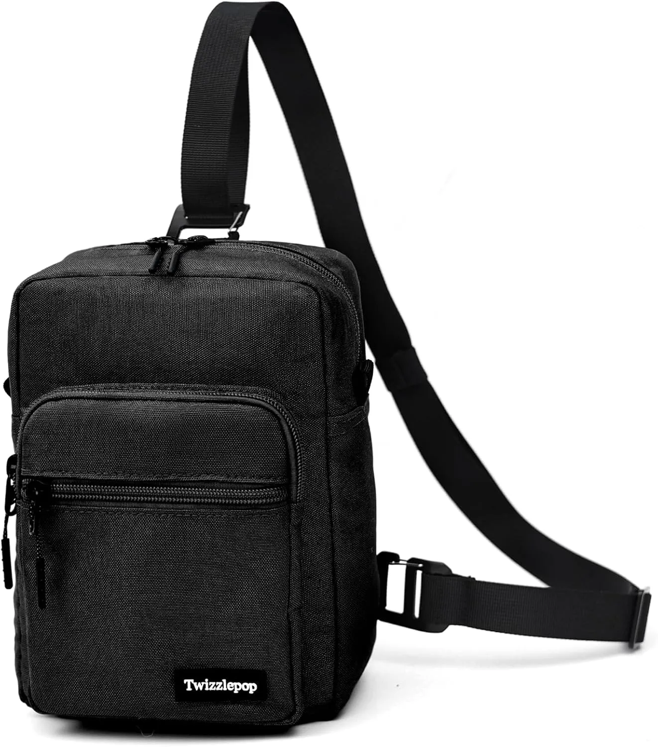 Waterproof Sling Bag For Men And Women, Small Nylon Crossbody Sling Backpack With Multi Pocket, Adjustable Chest Bag For Travel, Hiking, Workout - Black