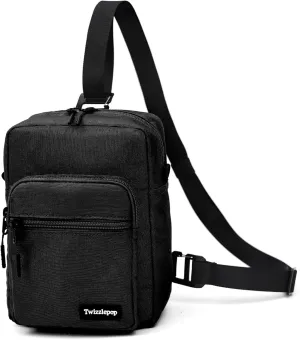Waterproof Sling Bag For Men And Women, Small Nylon Crossbody Sling Backpack With Multi Pocket, Adjustable Chest Bag For Travel, Hiking, Workout - Black
