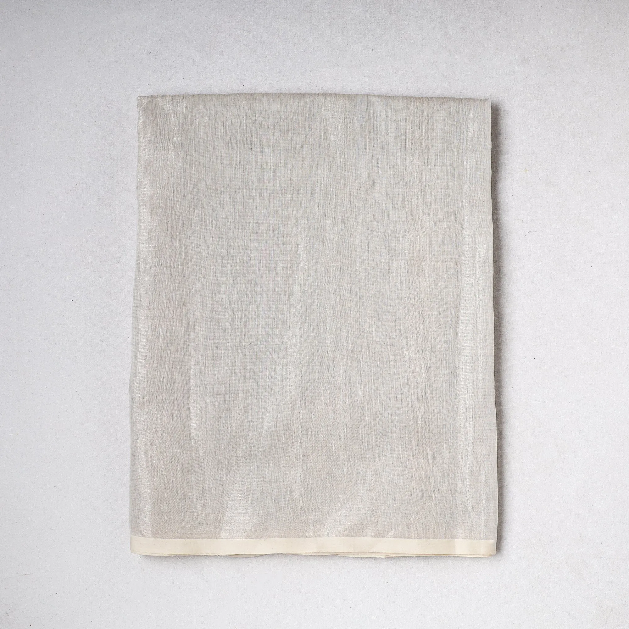 White - Traditional Chanderi Silk Handloom Precut Fabric (1.95 meter)