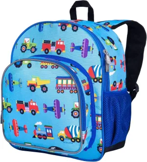 Wildkin 12-inch Kids Backpack  Padded, Adjustable, Ideal for Daycare & Travel - Trains, Planes, and Trucks