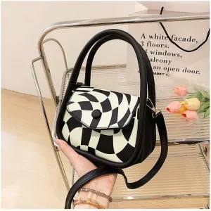 Women Handbags Shoulder Bags, Satchel Tote Bag, PU Leather Luxury Designer Handbag for Women Shoulder Bags Purses Female Casual Graffiti Printing Crossbody Tote Bag (Color : Black)