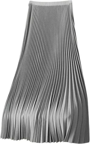 Women Pleated Skirts Plus Size Maxi Skirt High Waisted Midi Skirts Casual Summer Skirt Comfy Long Skirts A Line Skirt